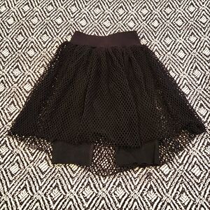 Free People black fishnet mesh skirt/shorts combo NWOT size XS/S